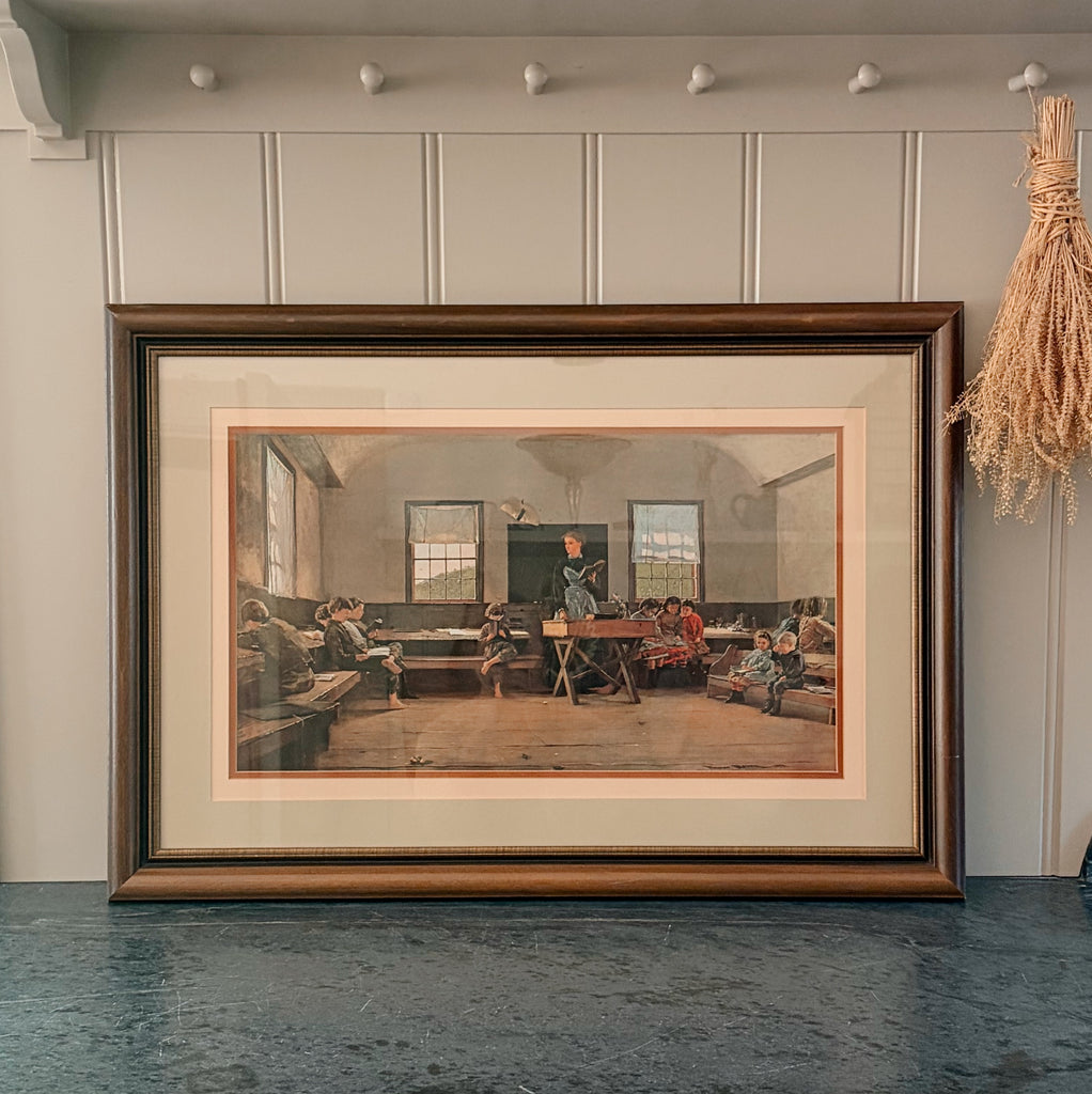 Vintage Framed Print of "The Country School" by Winslow Homer