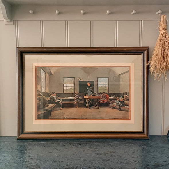 Vintage Framed Print of "The Country School" by Winslow Homer