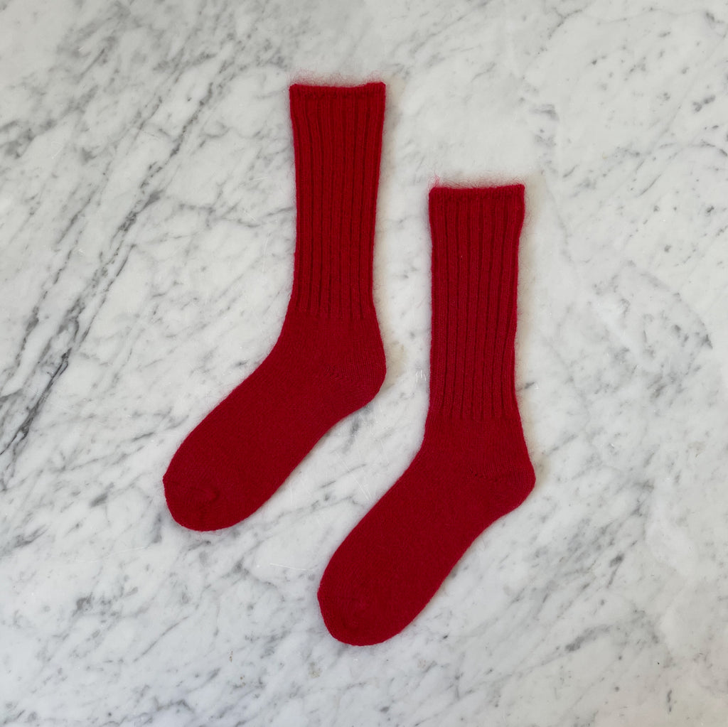 Festive Ruby Mohair Socks
