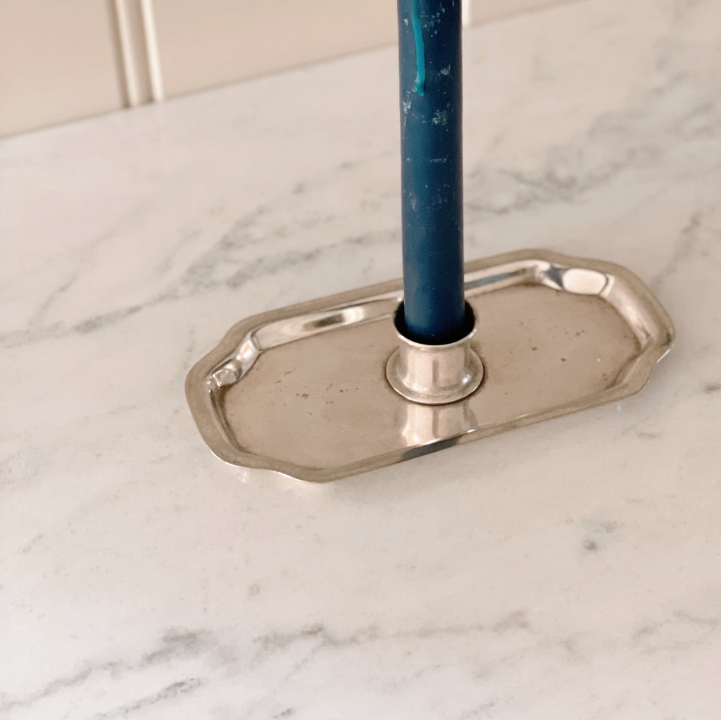 Silver-Plated Candleholder Tray