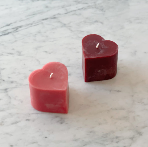 Valentine Beeswax Heart Candles