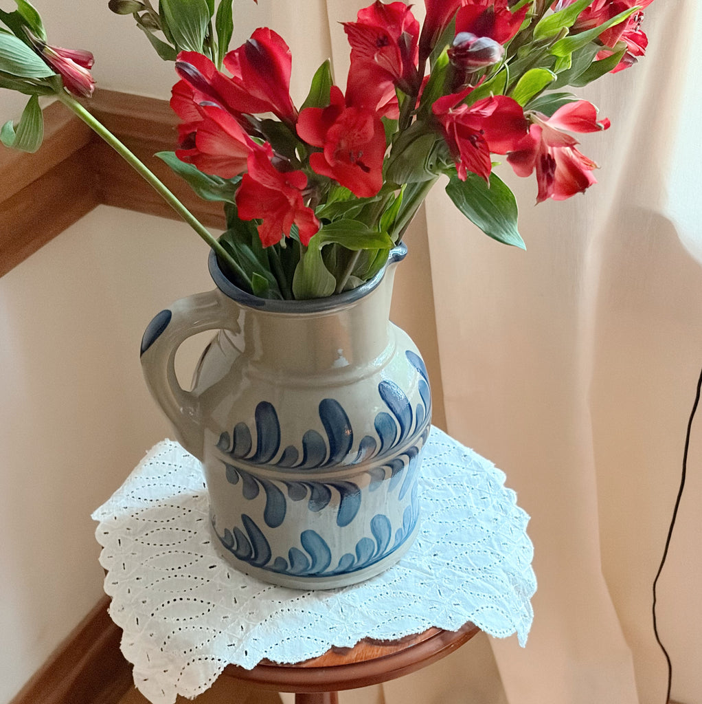 Hand-Painted Stoneware Pitcher