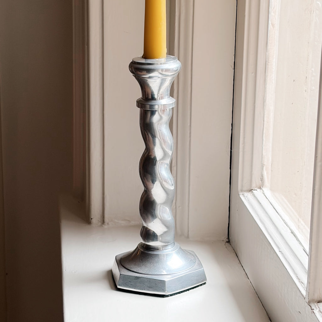 Silver Twist Taper Candleholder
