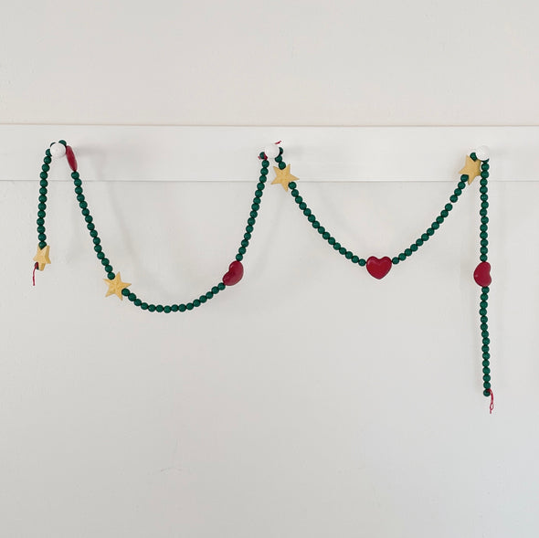 Painted Wood Holiday Garland