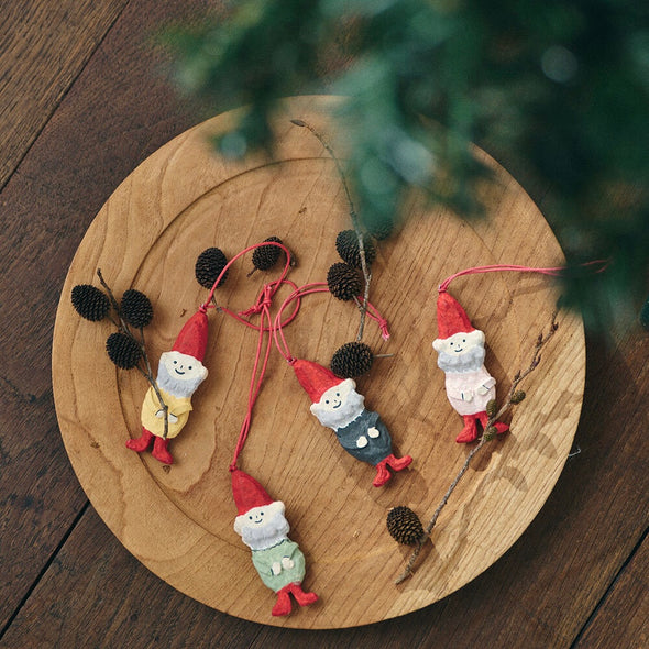 Paper Mache Gnome Ornament Set