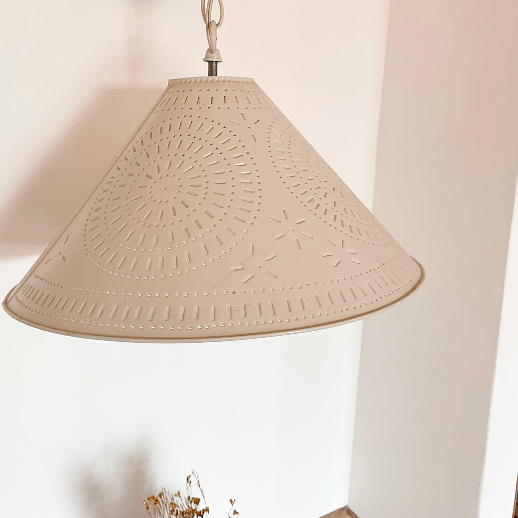 Ivory Pierced Tin Electric Pendant