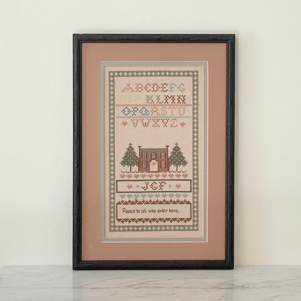 Framed Cross-Stitch Sampler