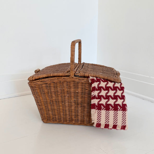 Vintage Double-Sided Picnic Basket