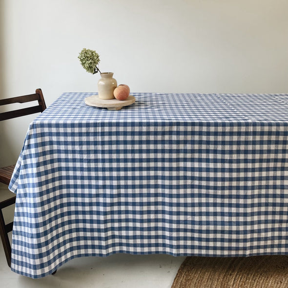 Blue Cottage Gingham Tablecloth