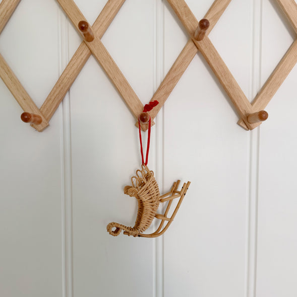 Rattan Sleigh Ornament