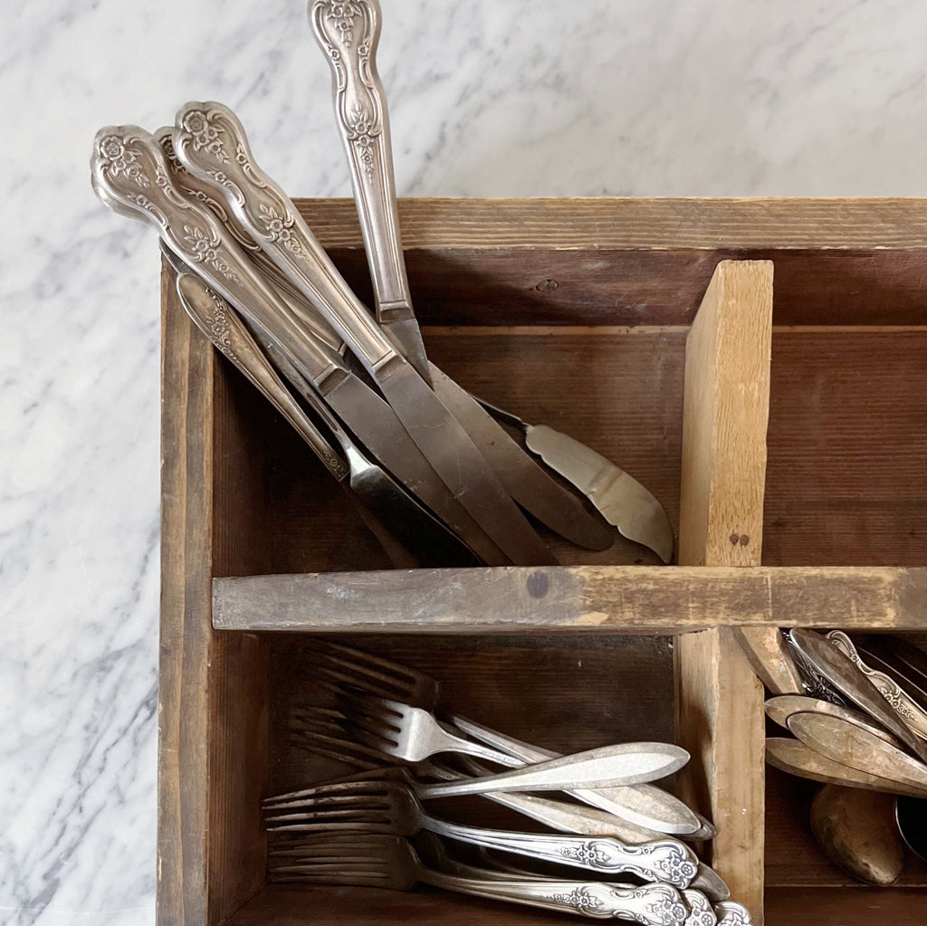 Vintage Wooden Picnic Caddy