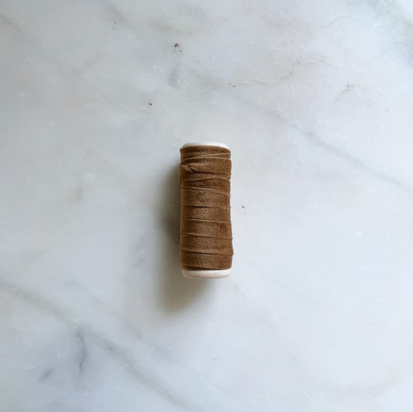 Cognac Ribbon with Wood Spool