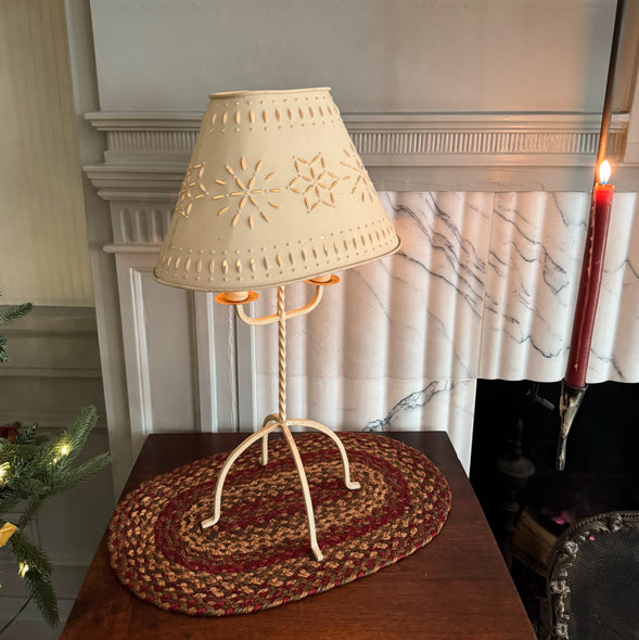 Punched Shade Double Taper Candleholder Lamp