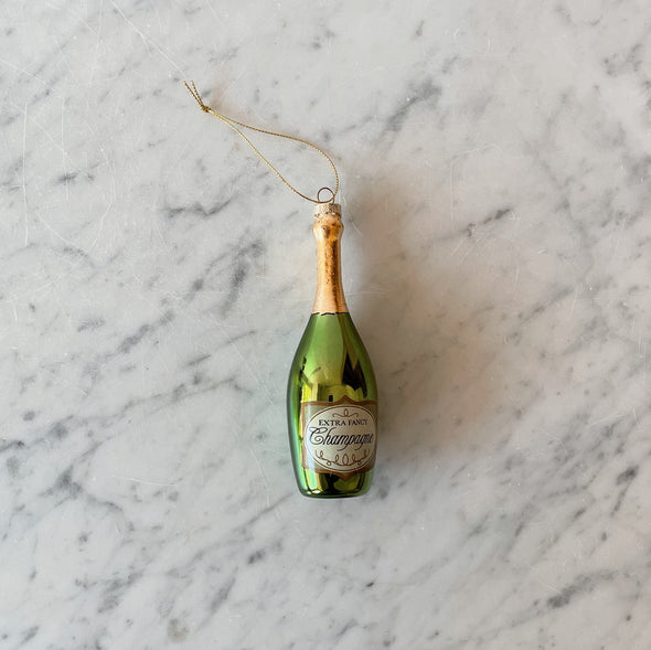 Glass Champagne Ornament