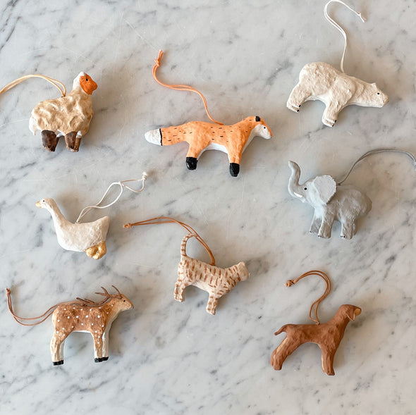 Paper Mache Animal Ornaments