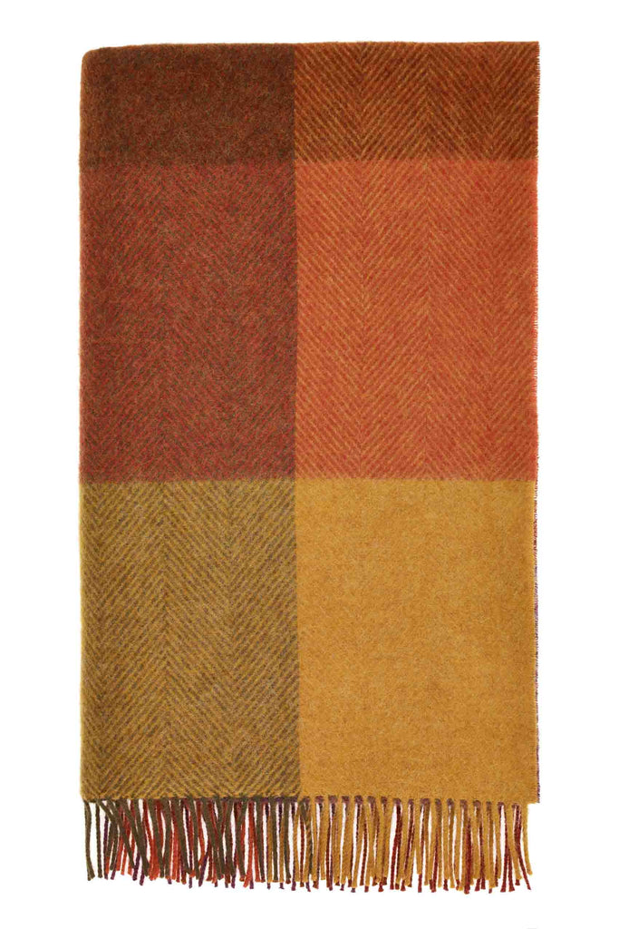 Autumn Herringbone Merino Lambswool Throw