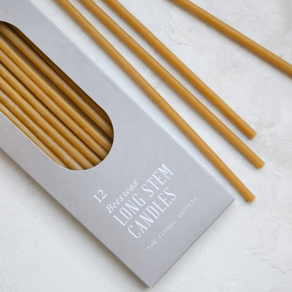 Long Ochre Beeswax Dipped Candles