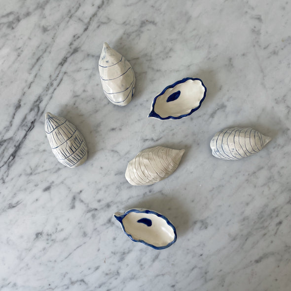 Porcelain Oyster Serving Shell