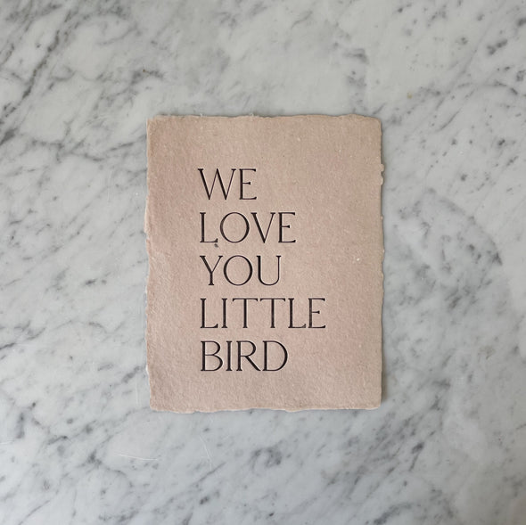 "We Love You Little Bird"