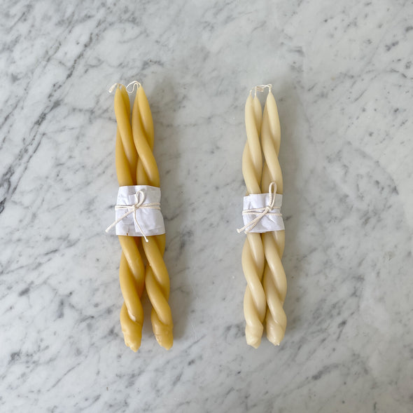 Twisted Beeswax Tapers