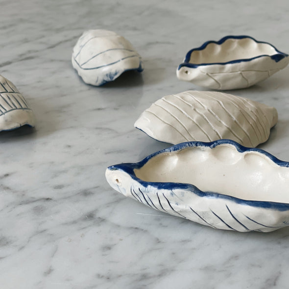 Porcelain Oyster Serving Shell