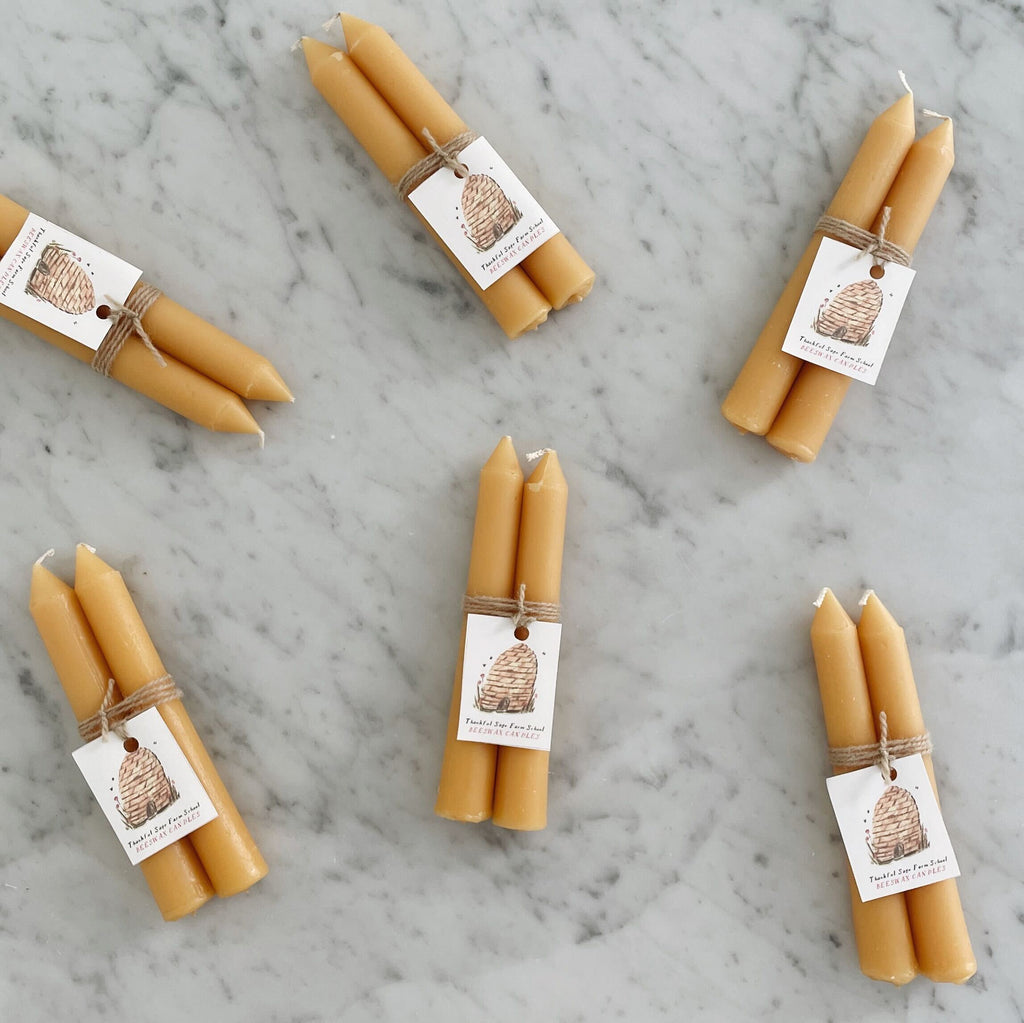 Natural Beeswax Tapers