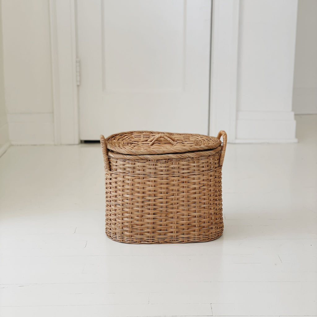 Oval Handwoven Heirloom Baskets with Lid