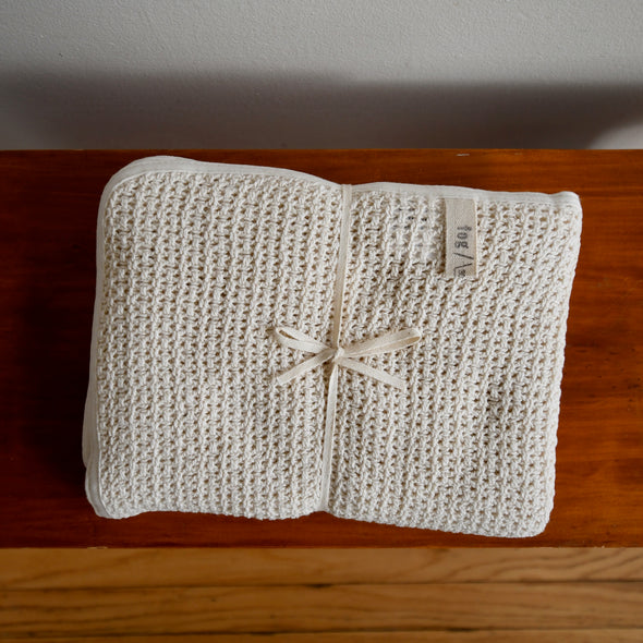 Knit Ivory Baby Blanket