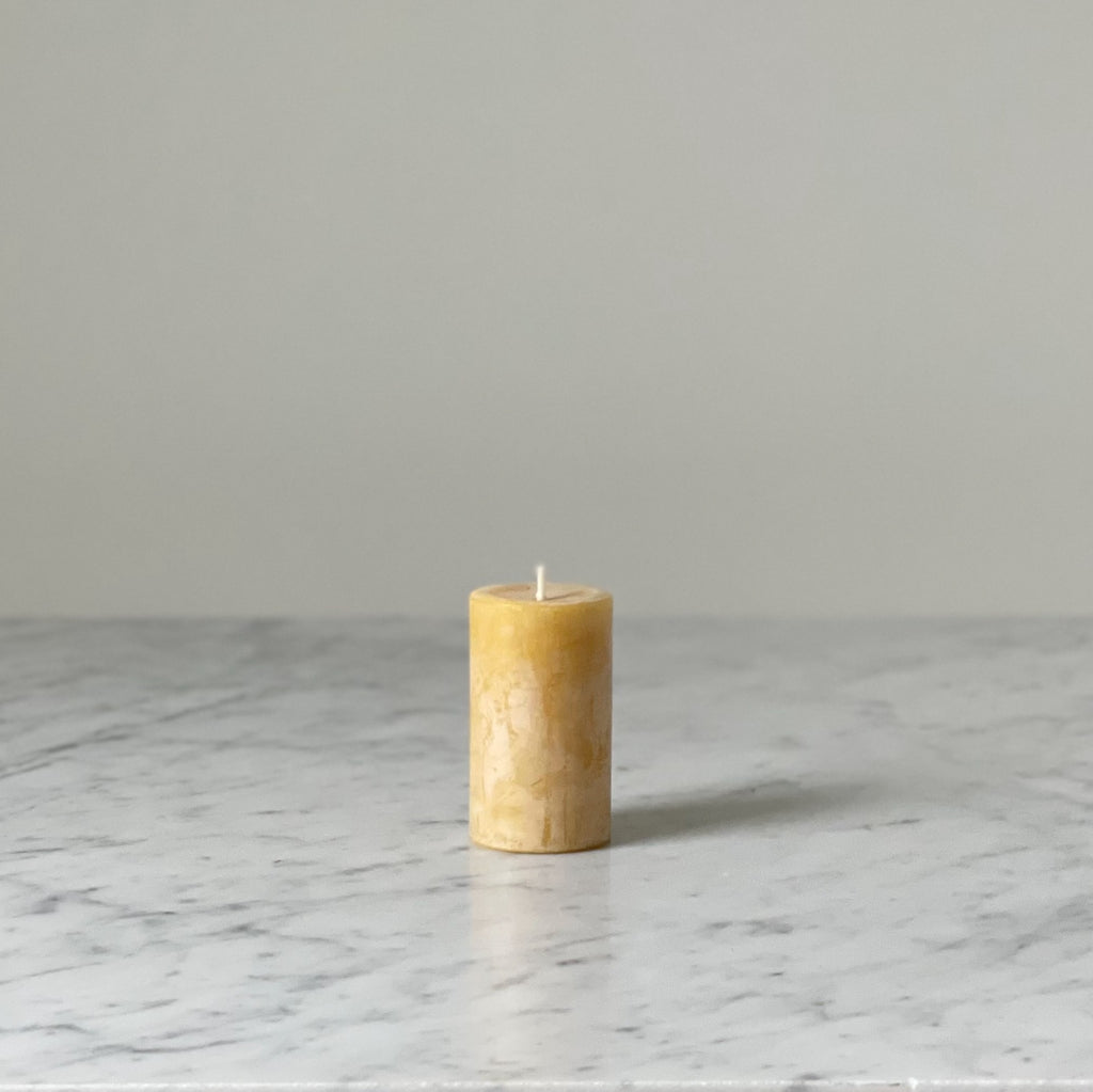 Natural Beeswax Marbled Votive Candles