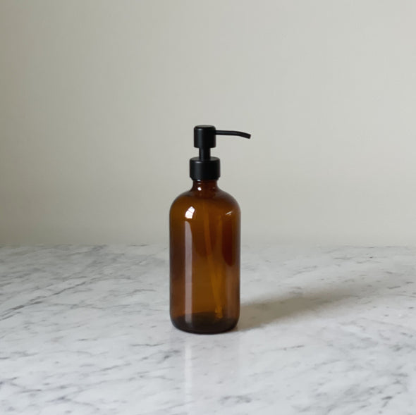 Amber Glass Soap Pump