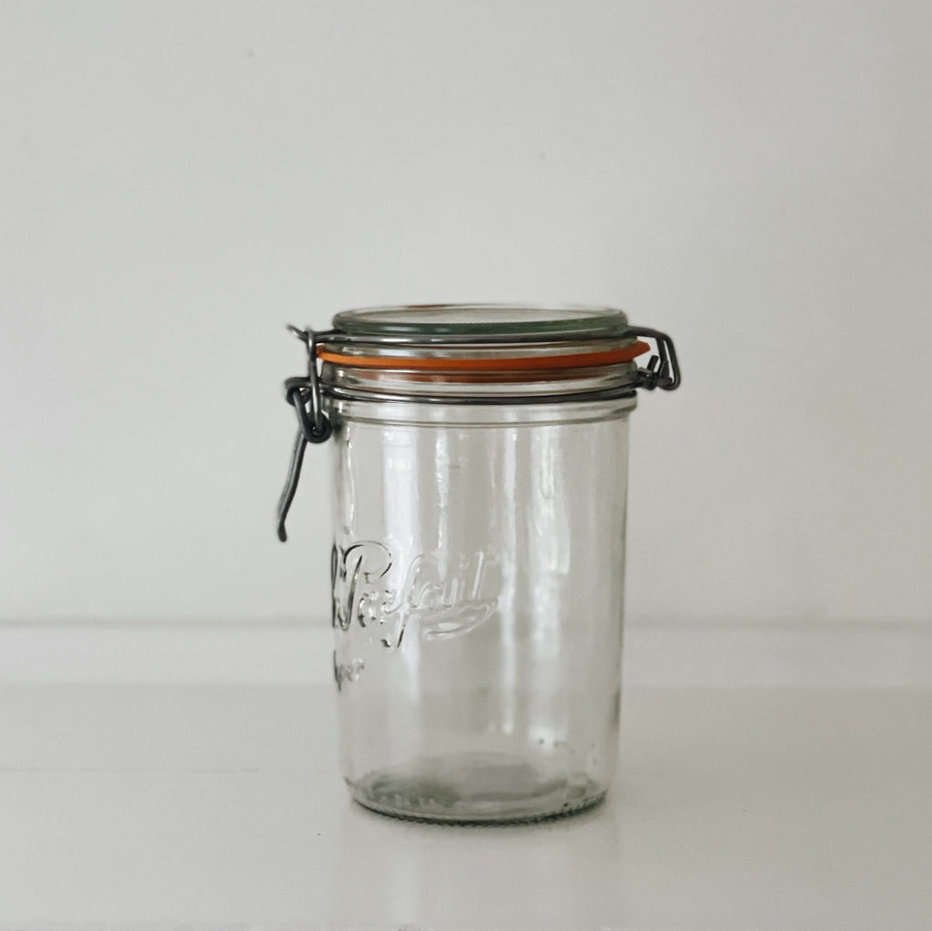 Rounded French Glass Storage Jar With Airtight Rubber Seal - 1.5L