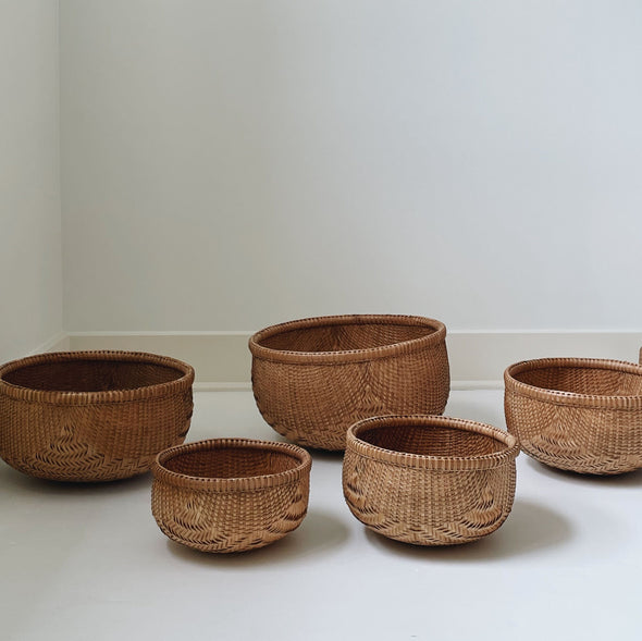 Round Bottom Smoked Bamboo Baskets