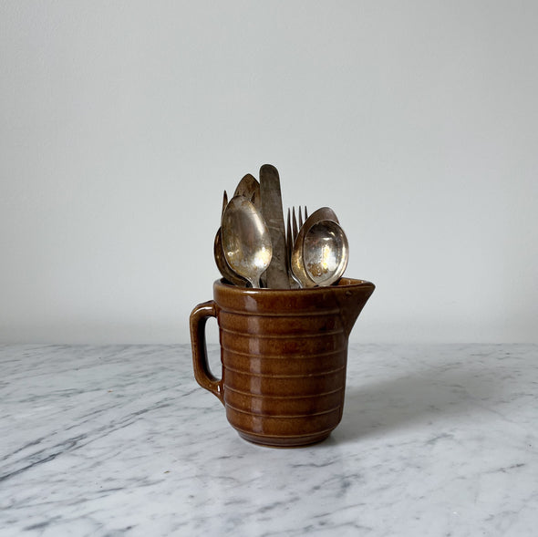 Chestnut Brown Ribbed Pitcher